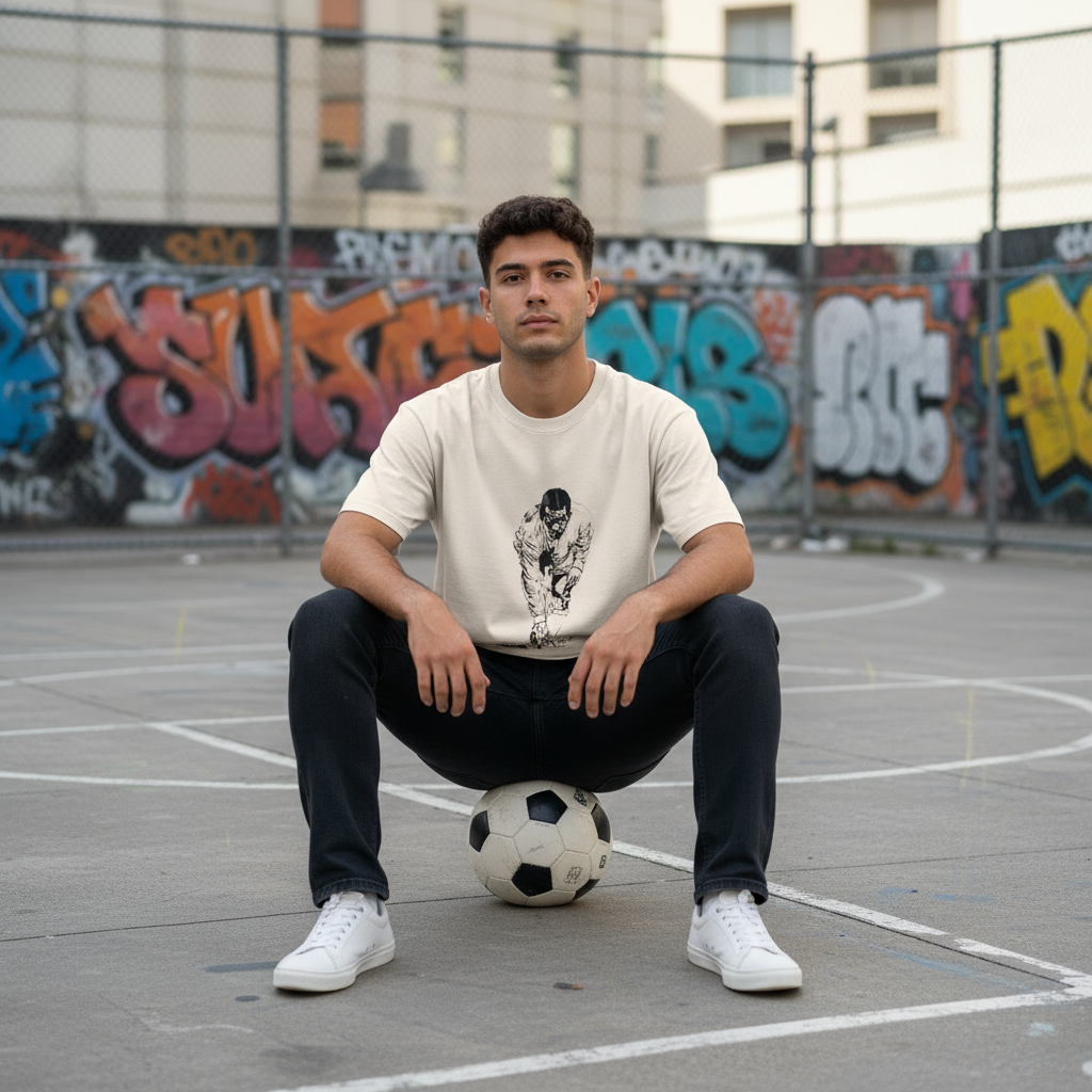 Modelo sentado en balón