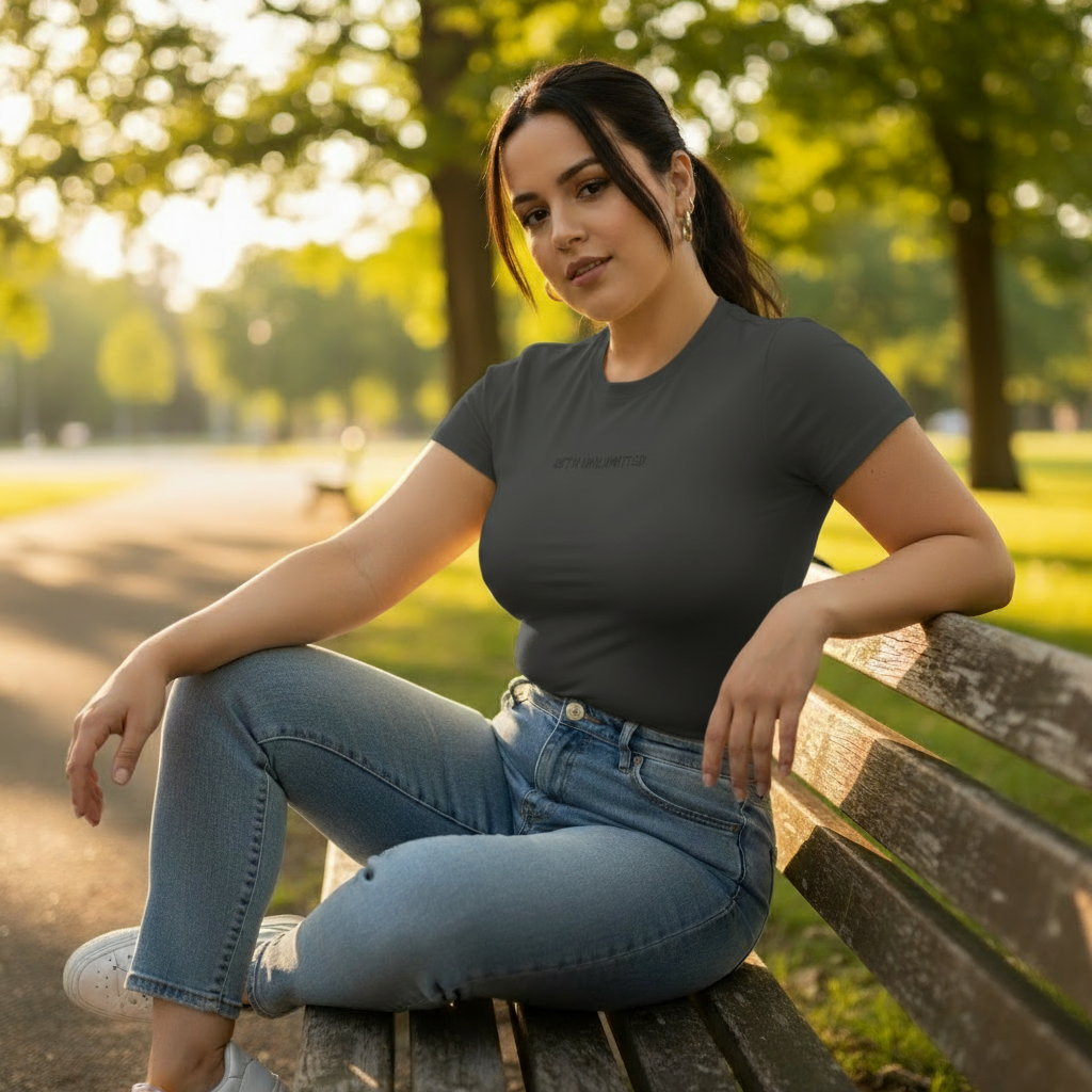 Camiseta gris en parque