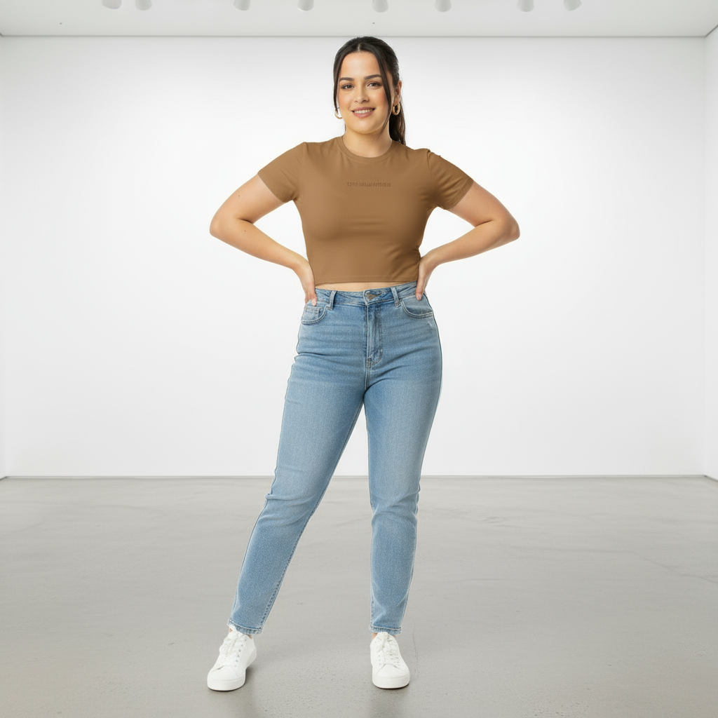 Crop top café en galería