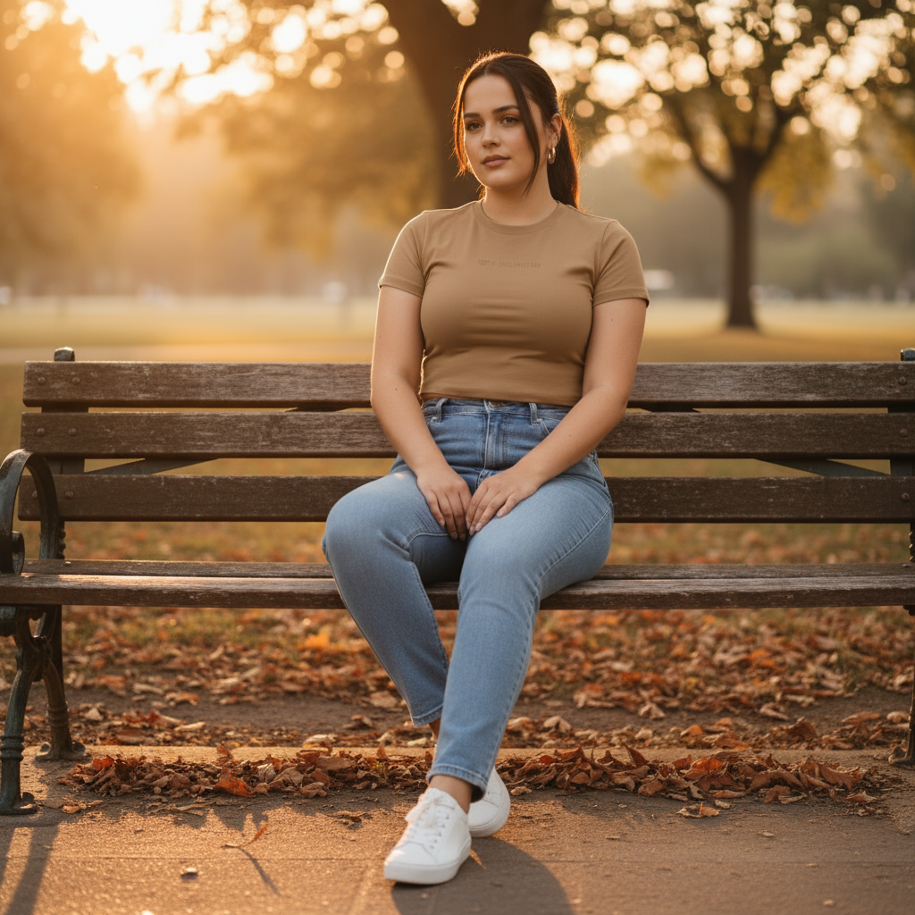 Crop top café en parque