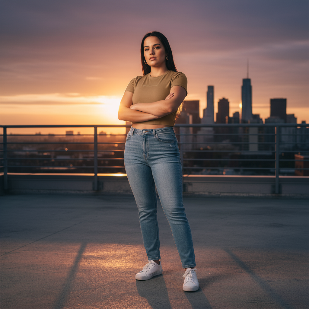 Crop top café en terraza