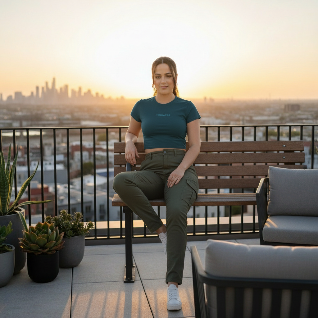 Crop top verde en parque
