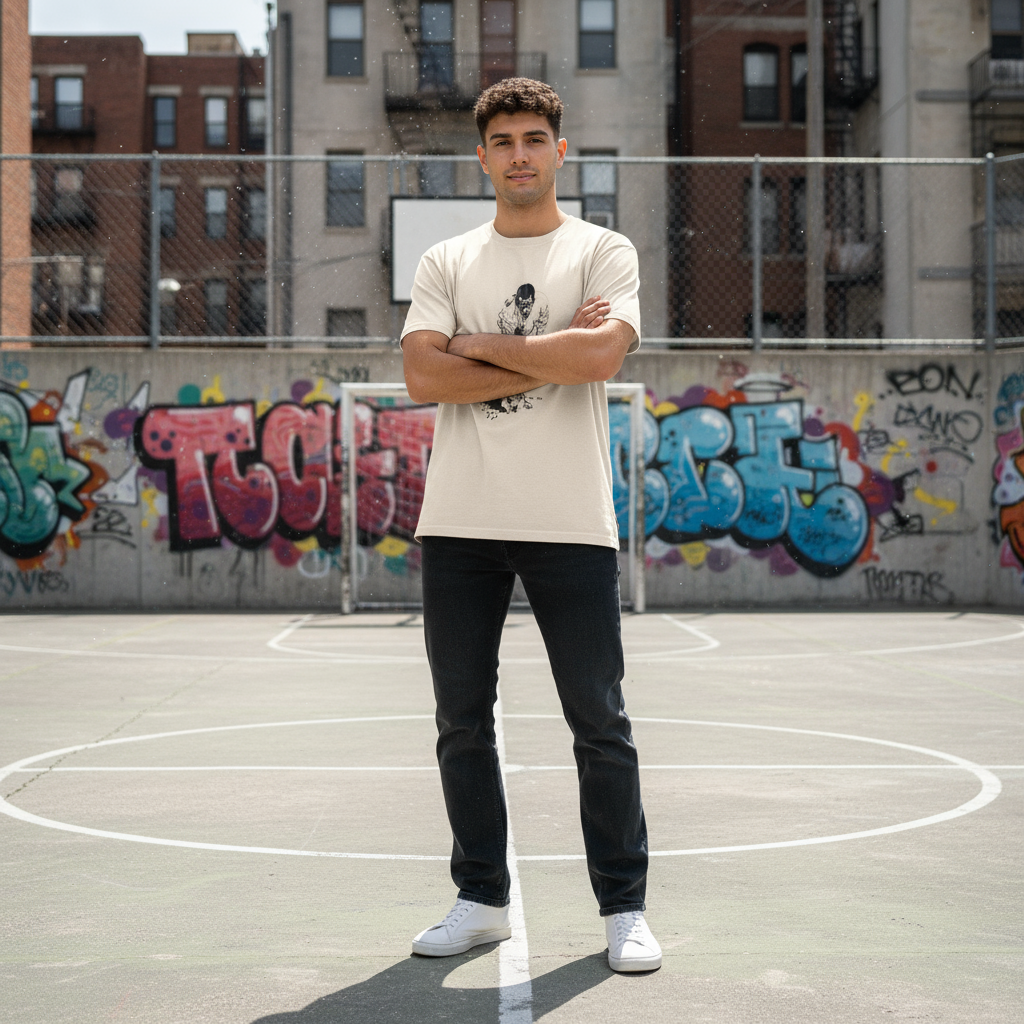 Modelo con brazos cruzados