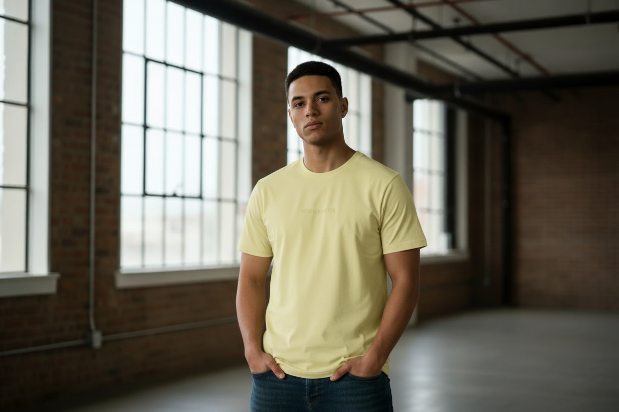 Modelo manos en bolsillos