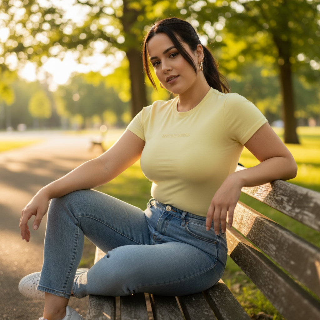 Polera amarilla en parque