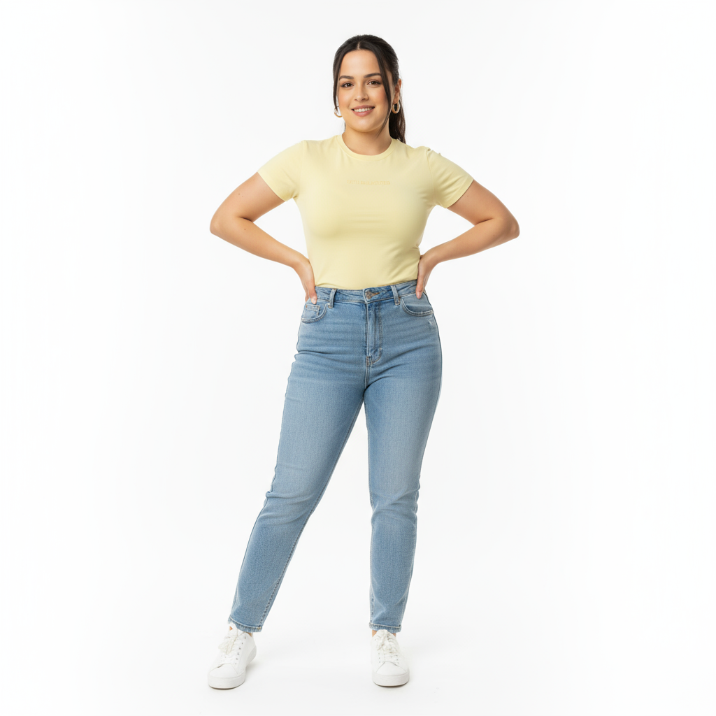 Polera amarilla fondo blanco