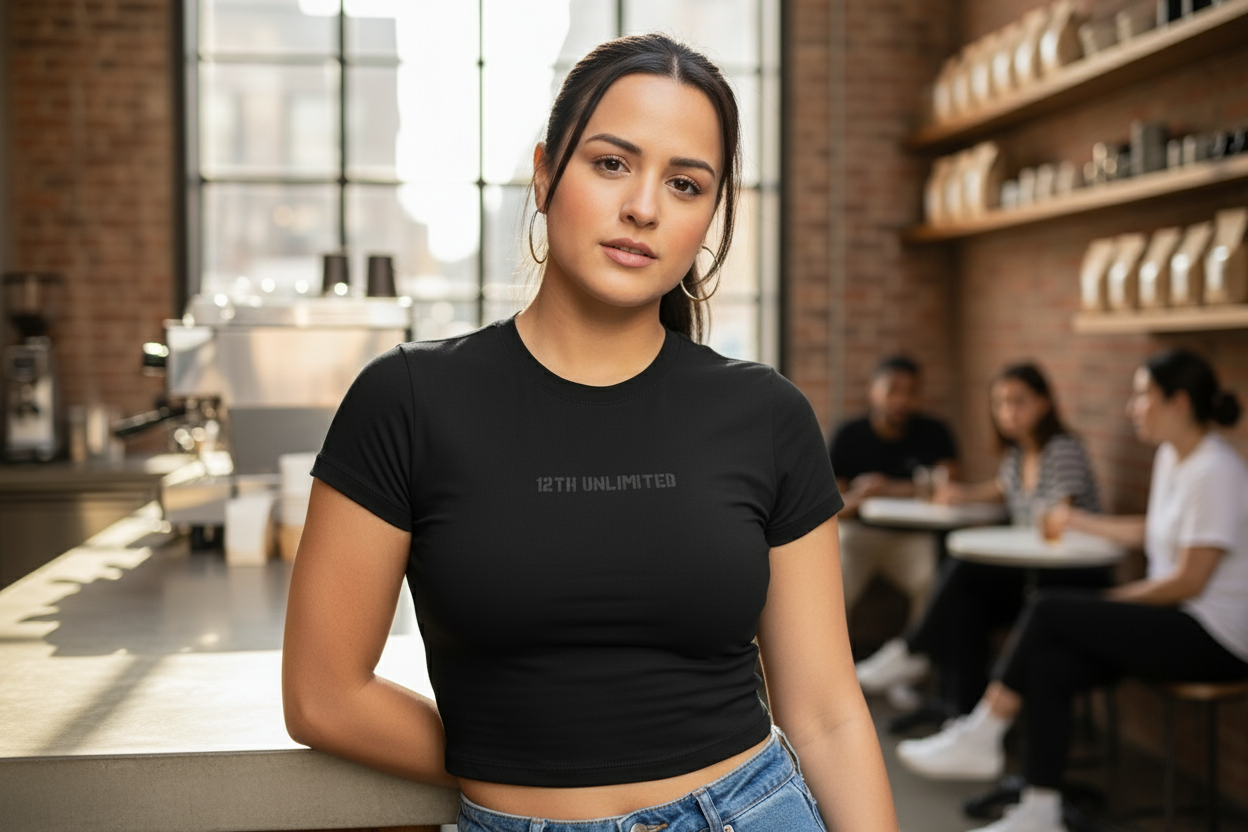 Polera en cafetería urbana